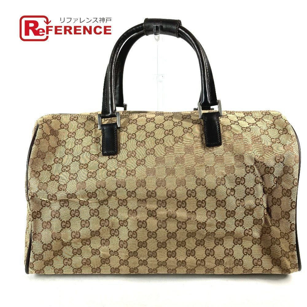 GUCCI Shoulder Bag GG Canvas Leather Beige
